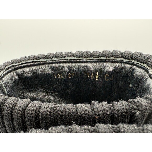 Gucci Black Leather Ankle Boots w/Knit Fold Over Accent & GG Logo Sz EU 36.5 - Picture 8 of 12